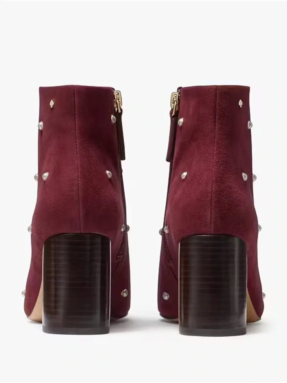 Like New Kate Spade Burgundy Pearl-Embellished Suede Ankle Boots Booties Size 6